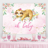 Lofaris Lovely And Floral Pink Spring Baby Shower Backdrop